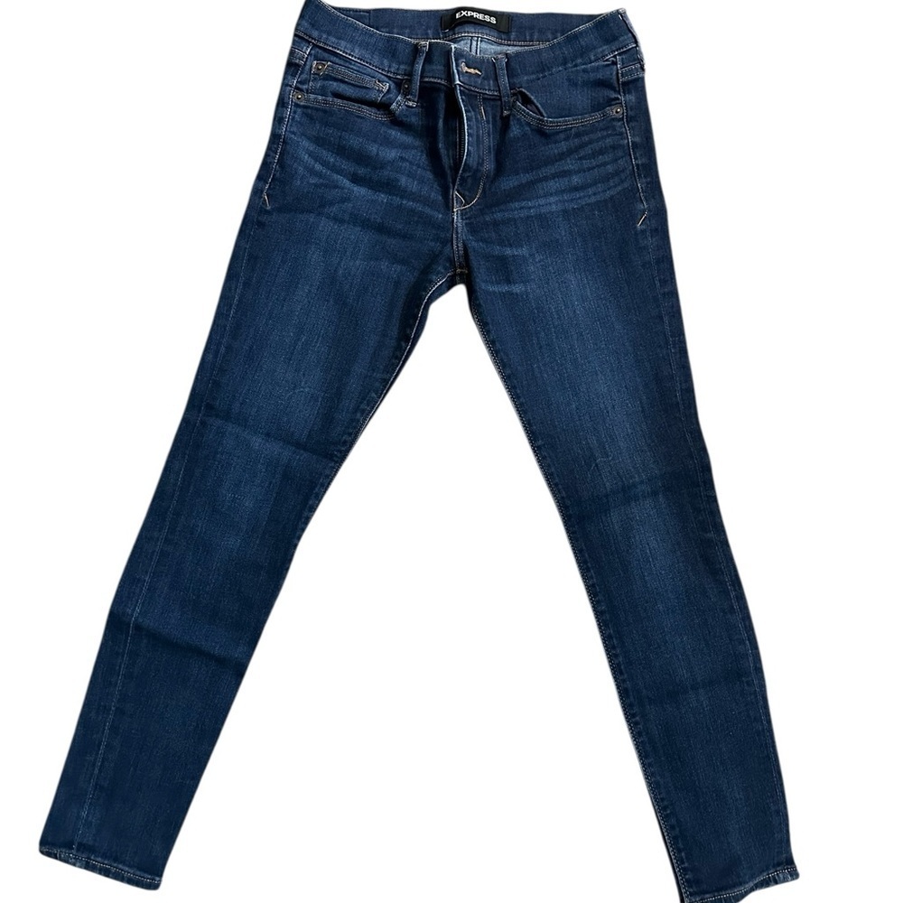 A395 Express Dark Wash Jeggings Midrise skinny jeans